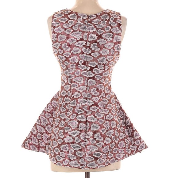 Noble 31 Lily Woven Pink Leopard Sleeveless Peplum Top S - Picture 5 of 9